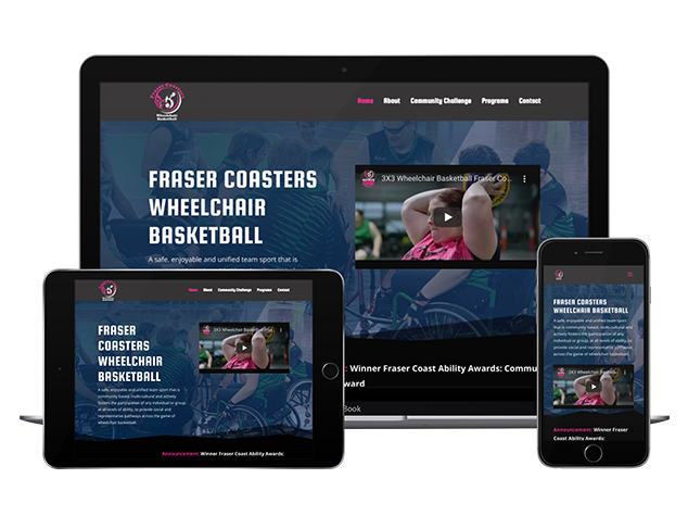 frasercoasters wheelchair basketball tradewinds web design $899 website